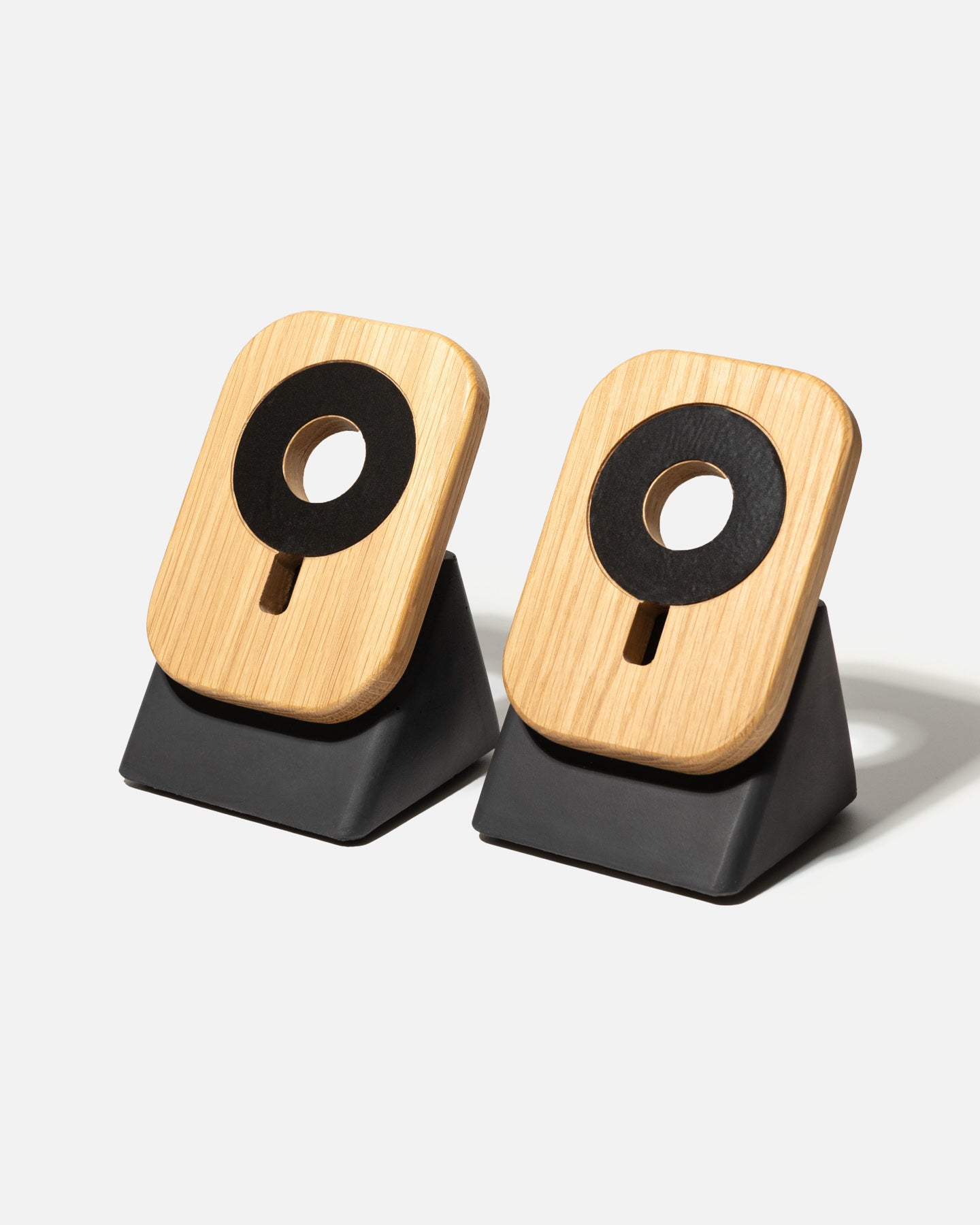 The Upright MagSafe Stand Bundle by Modhaus in a Wood and Concrete design