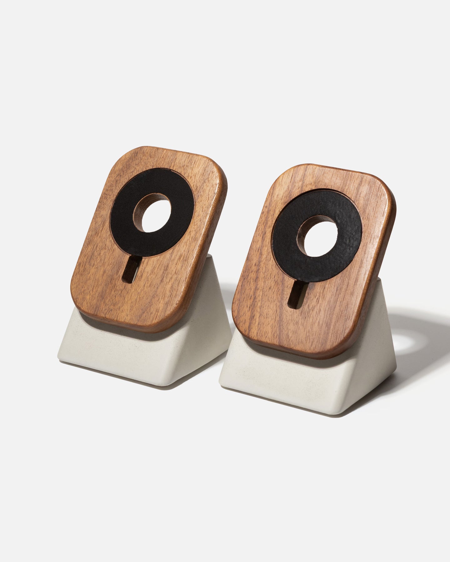 The Upright MagSafe Stand Bundle by Modhaus in a Wood and Concrete design