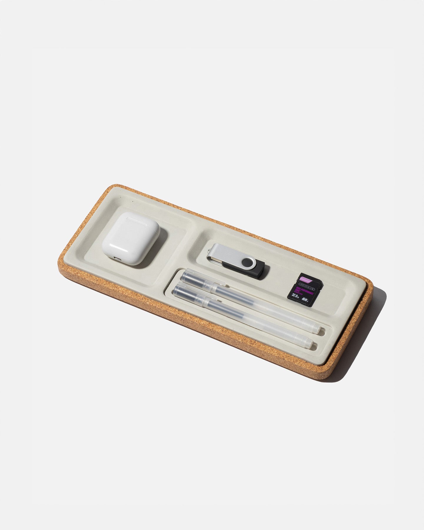 The Modhaus Studio Desk Tray - A Concrete and Cork Desk Organizer
