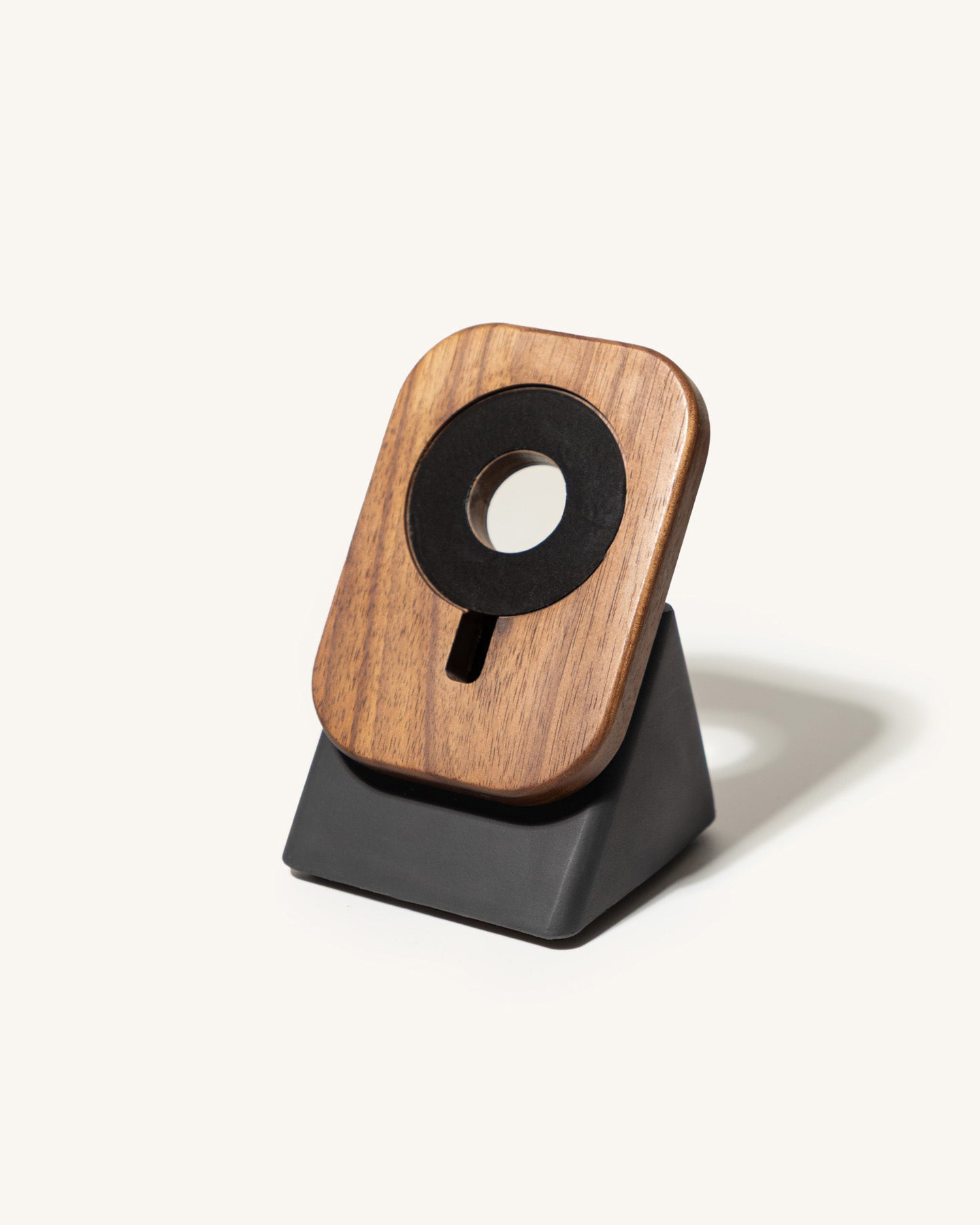 The Upright MagSafe Stand by Modhaus in concrete and wood 