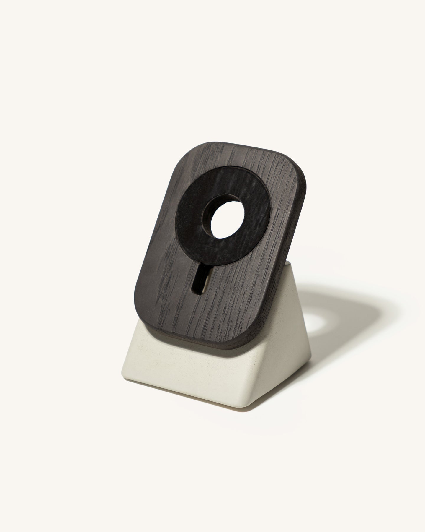 The Upright MagSafe Stand by Modhaus in concrete and wood 
