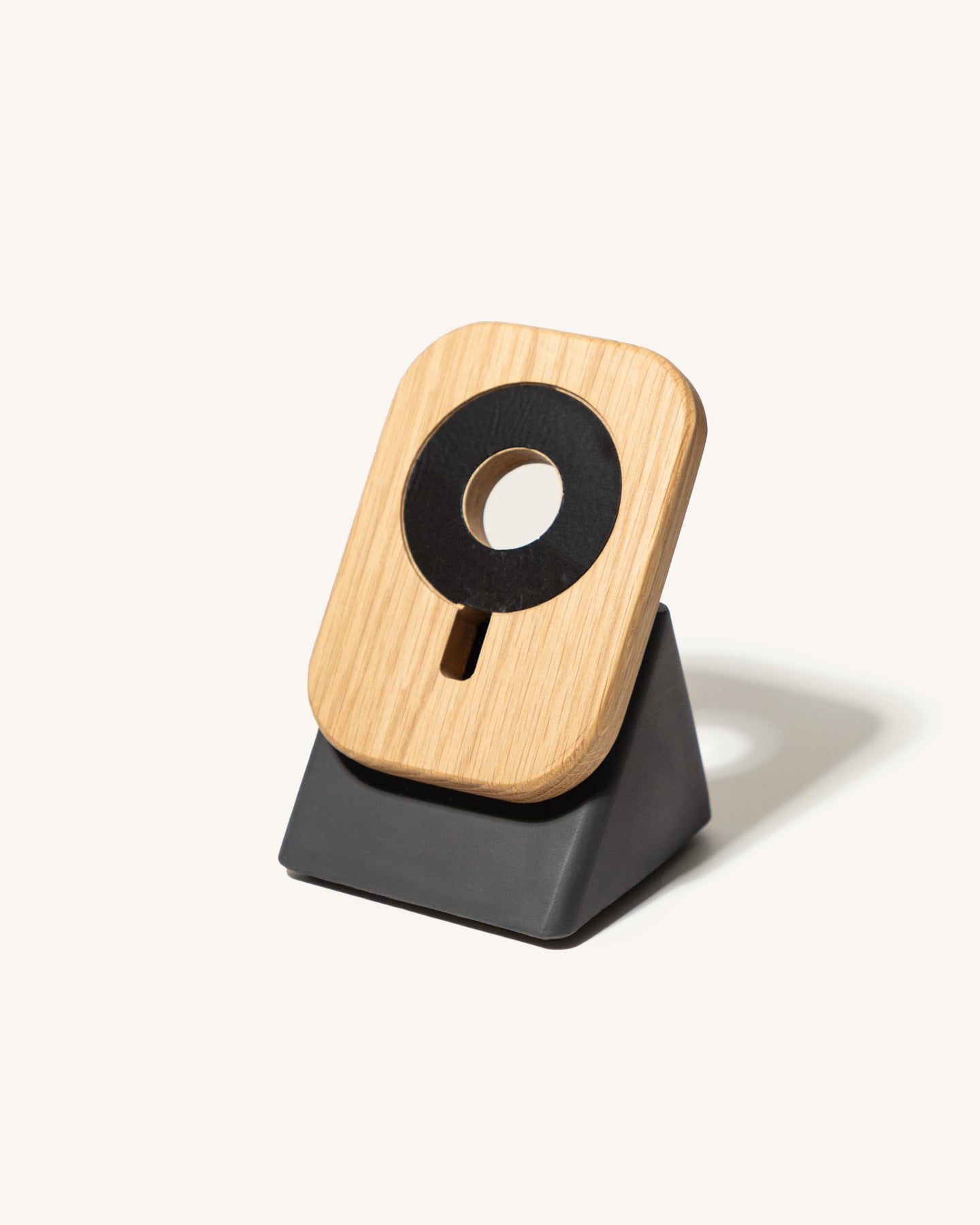 The Upright MagSafe Stand by Modhaus in concrete and wood 