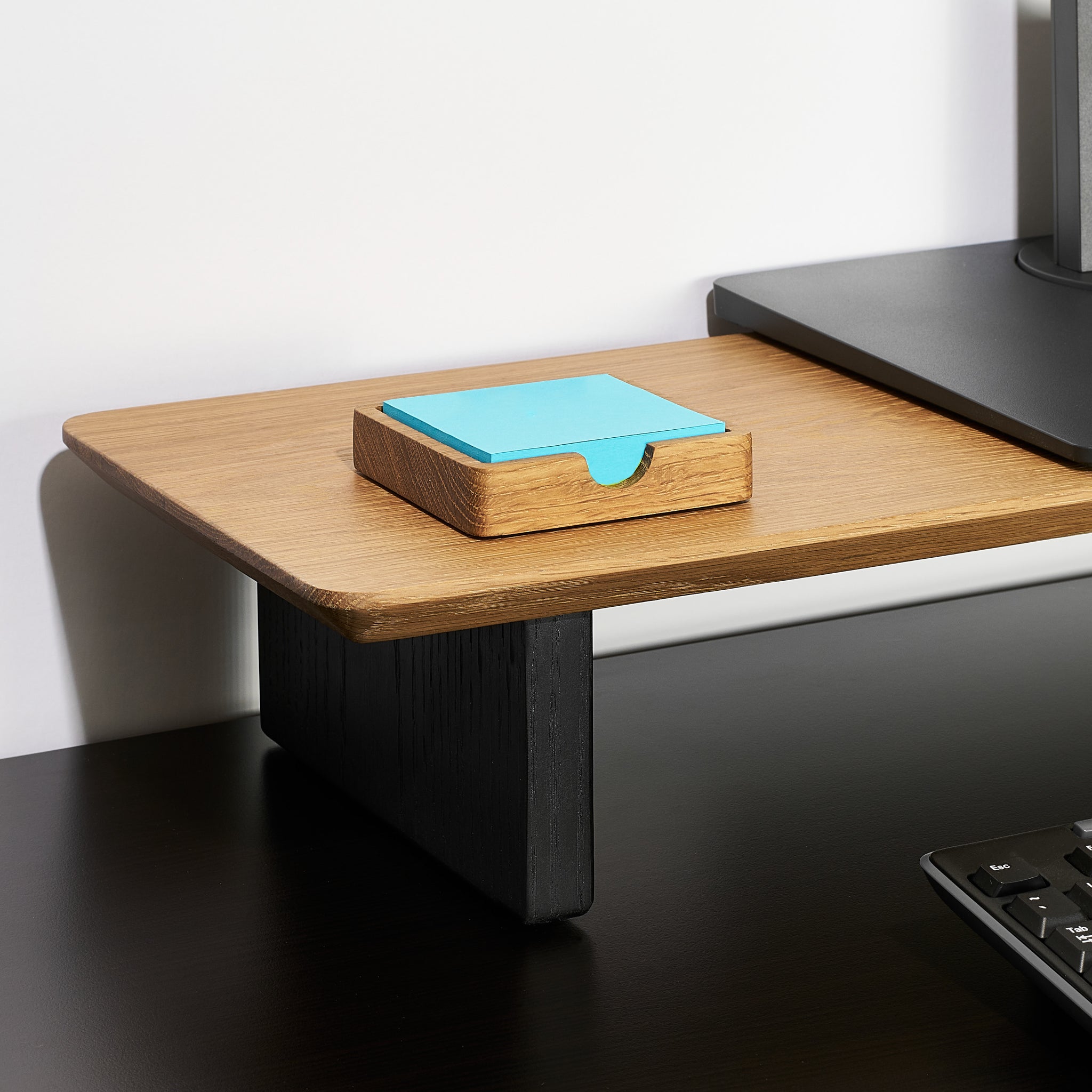 Sticky Note Holder- Desk Organization in Solid White Oak Wood