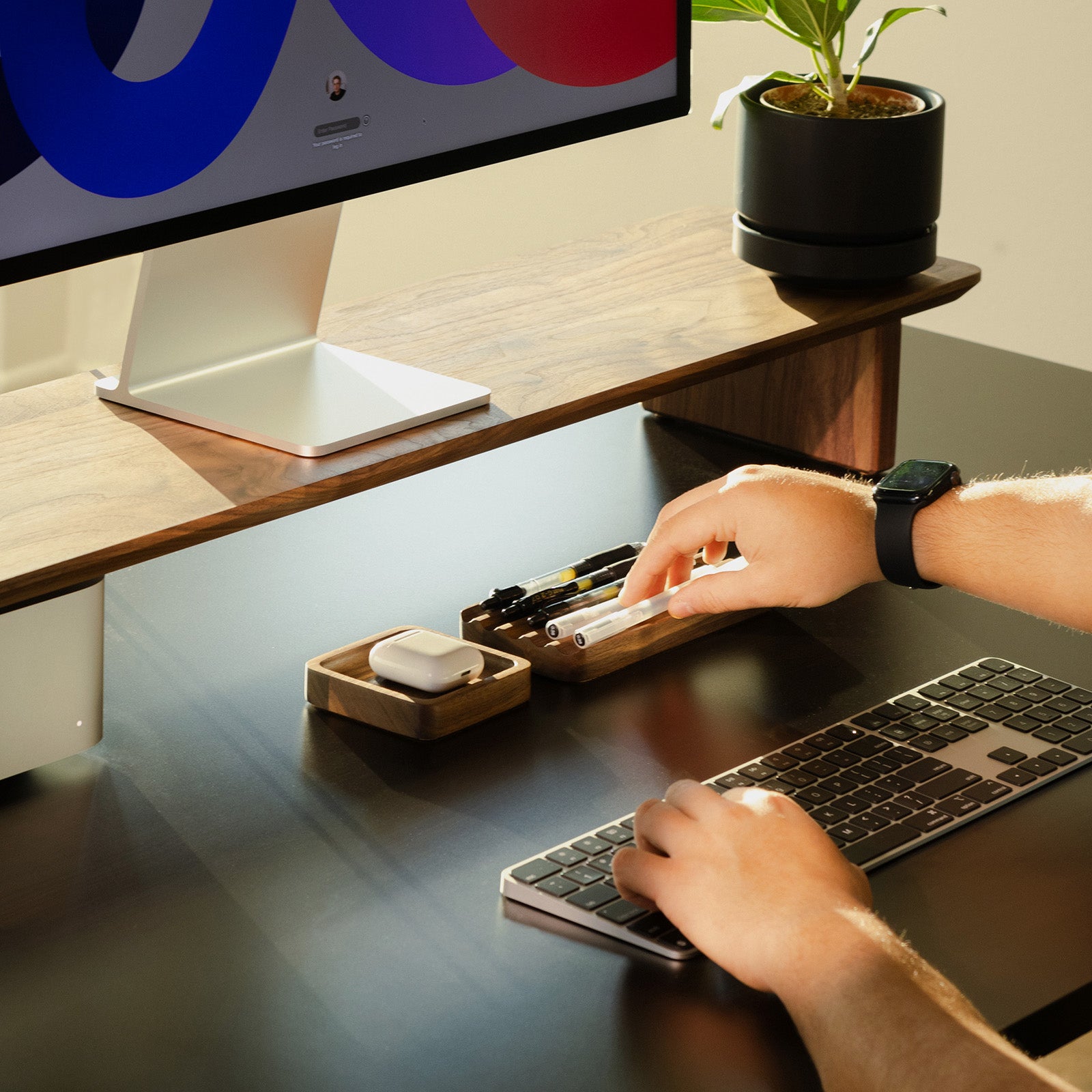 The Essentials Desk organization Set in Walnut 