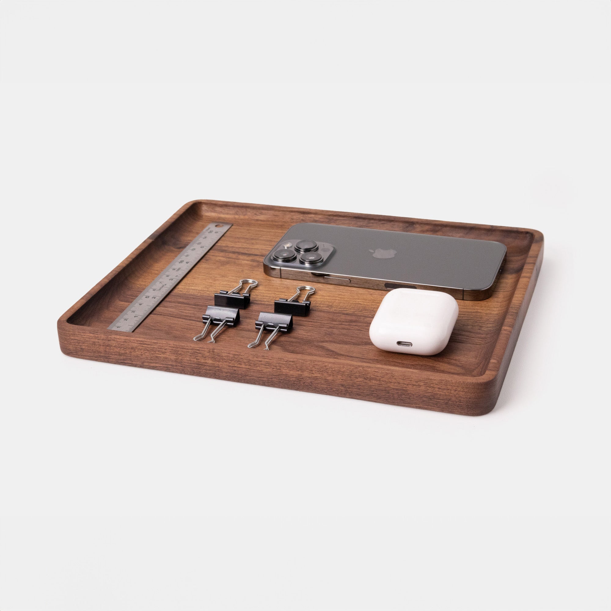 Wood Tray /Walnut / Shallow Catchall + Valet top Tray