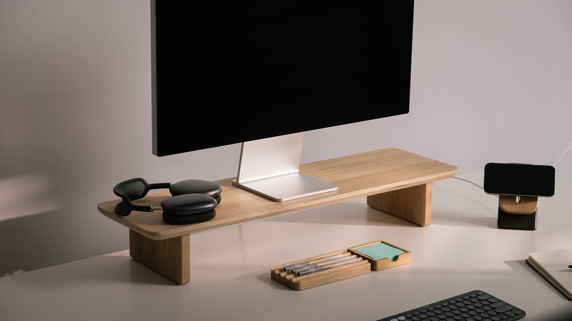 Modhaus Desk Setup in Oak Wood