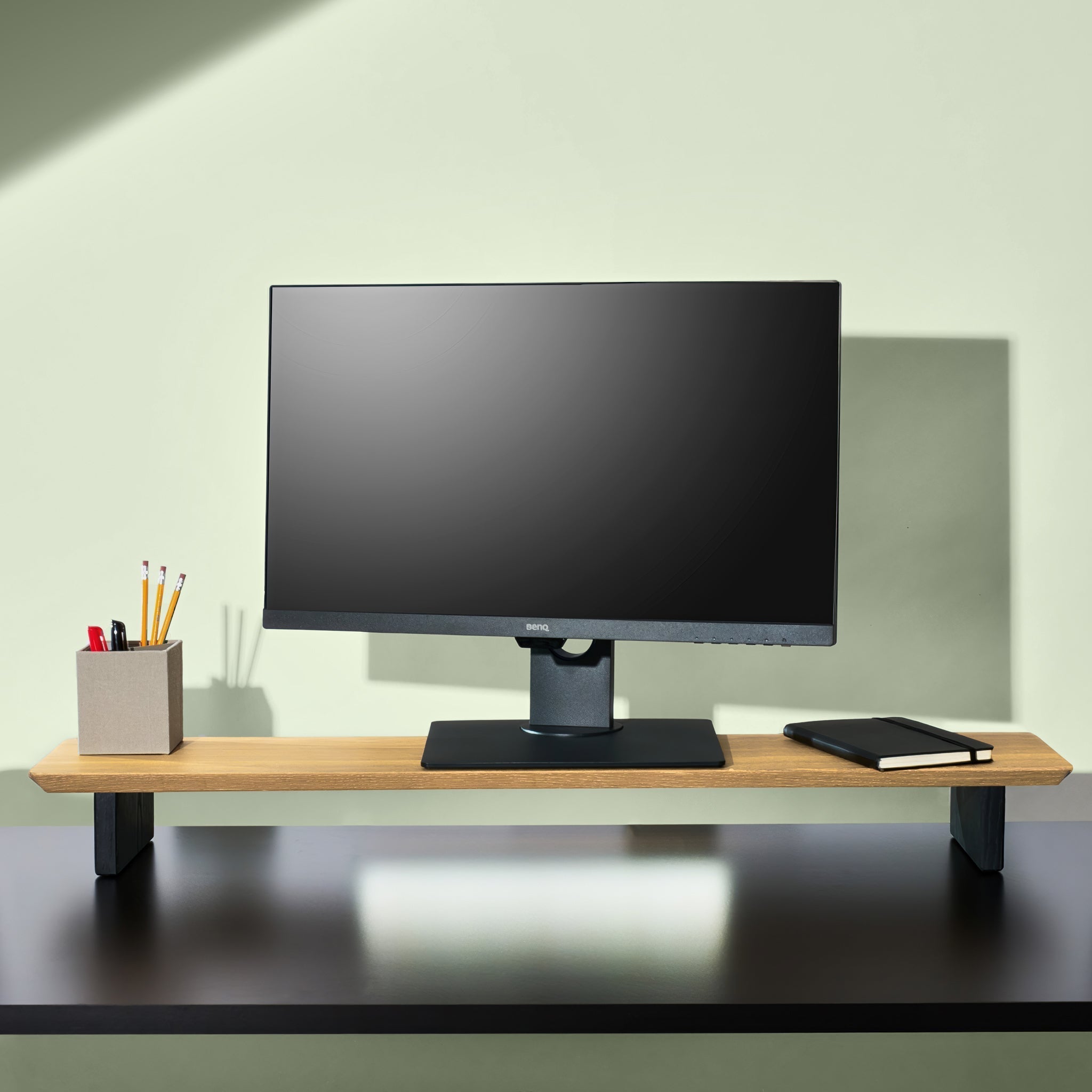  A Large White Oak desk shelf measuring 42 inches wide