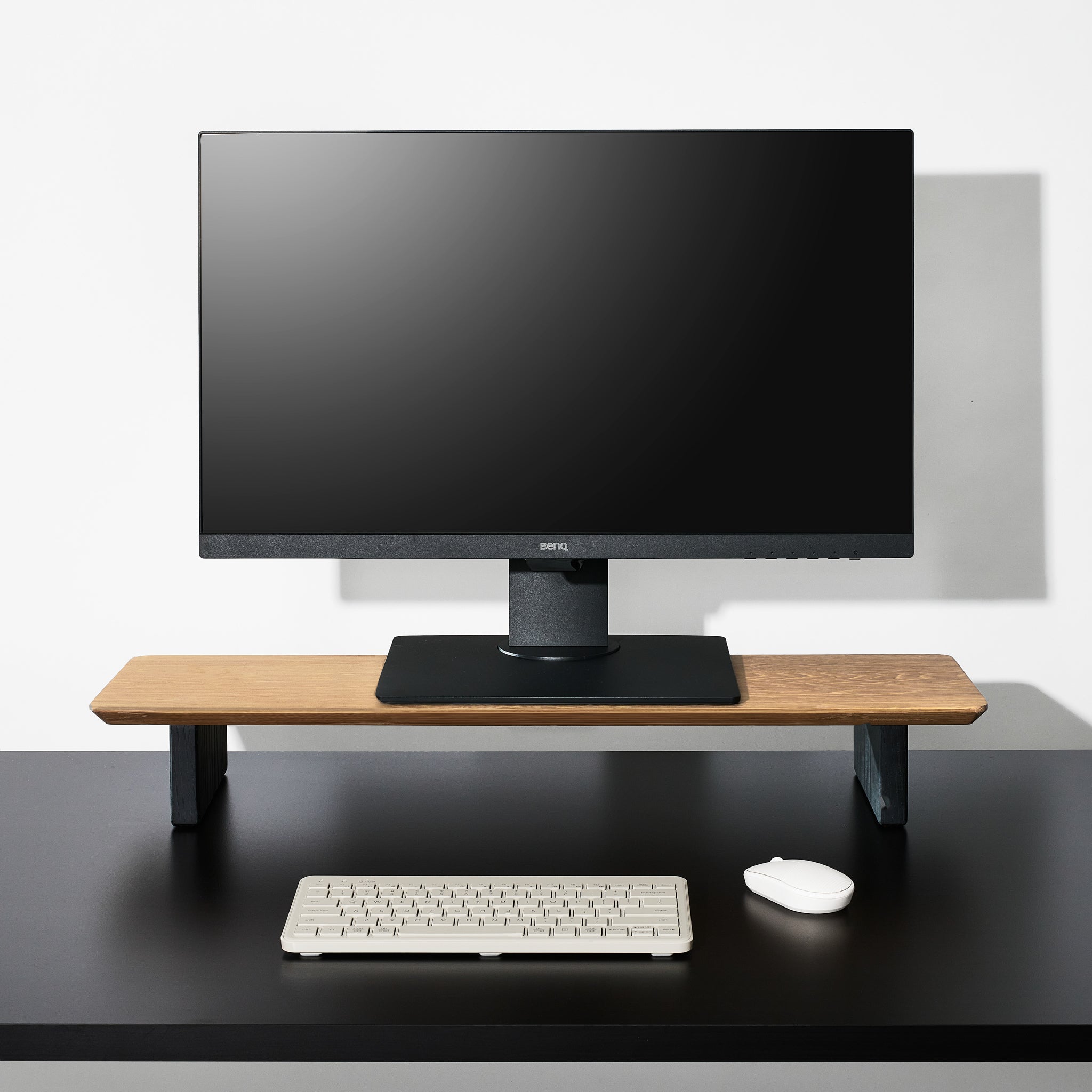 A medium White Oak desk shelf measuring 30 inches wide