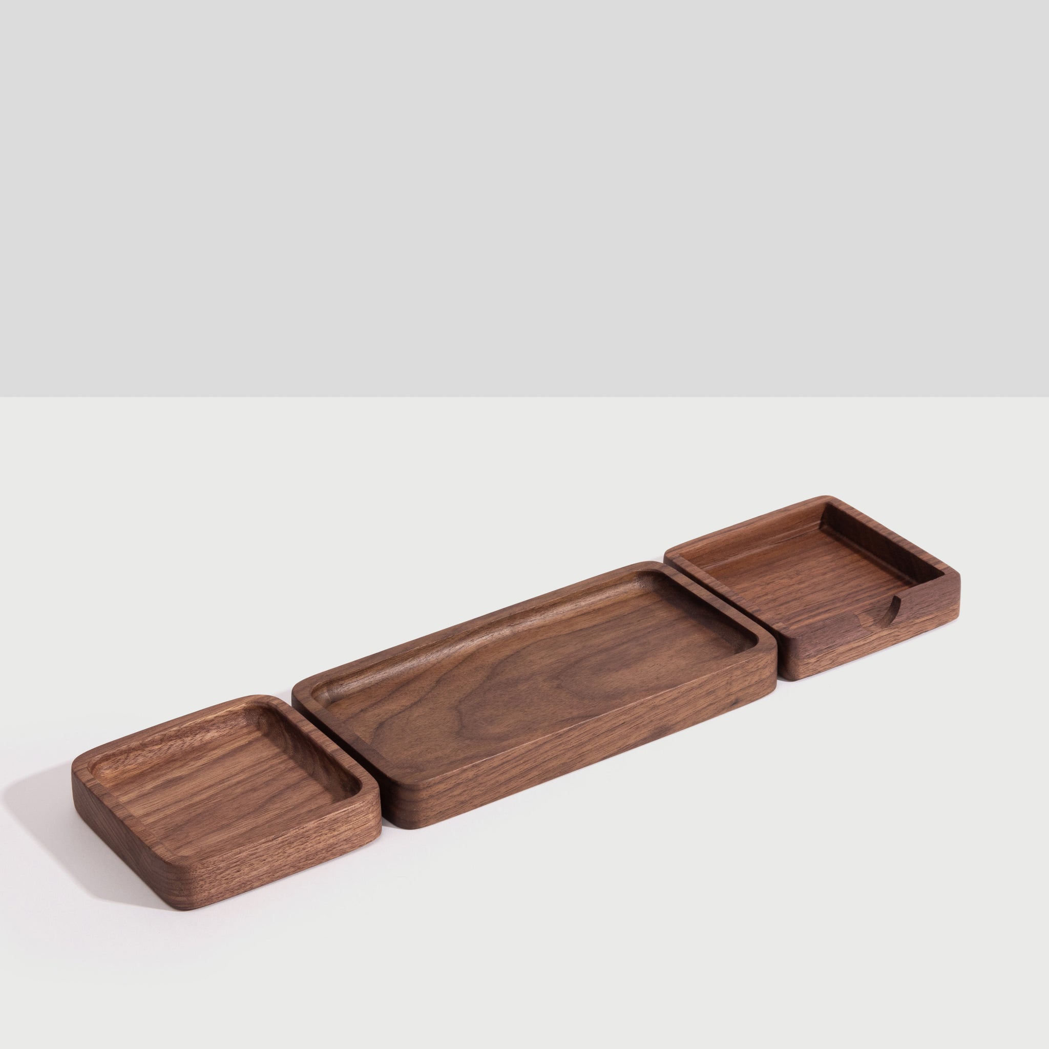 Essentials Storage Set - Modern Desk Organization Acessories in Walnut Wood