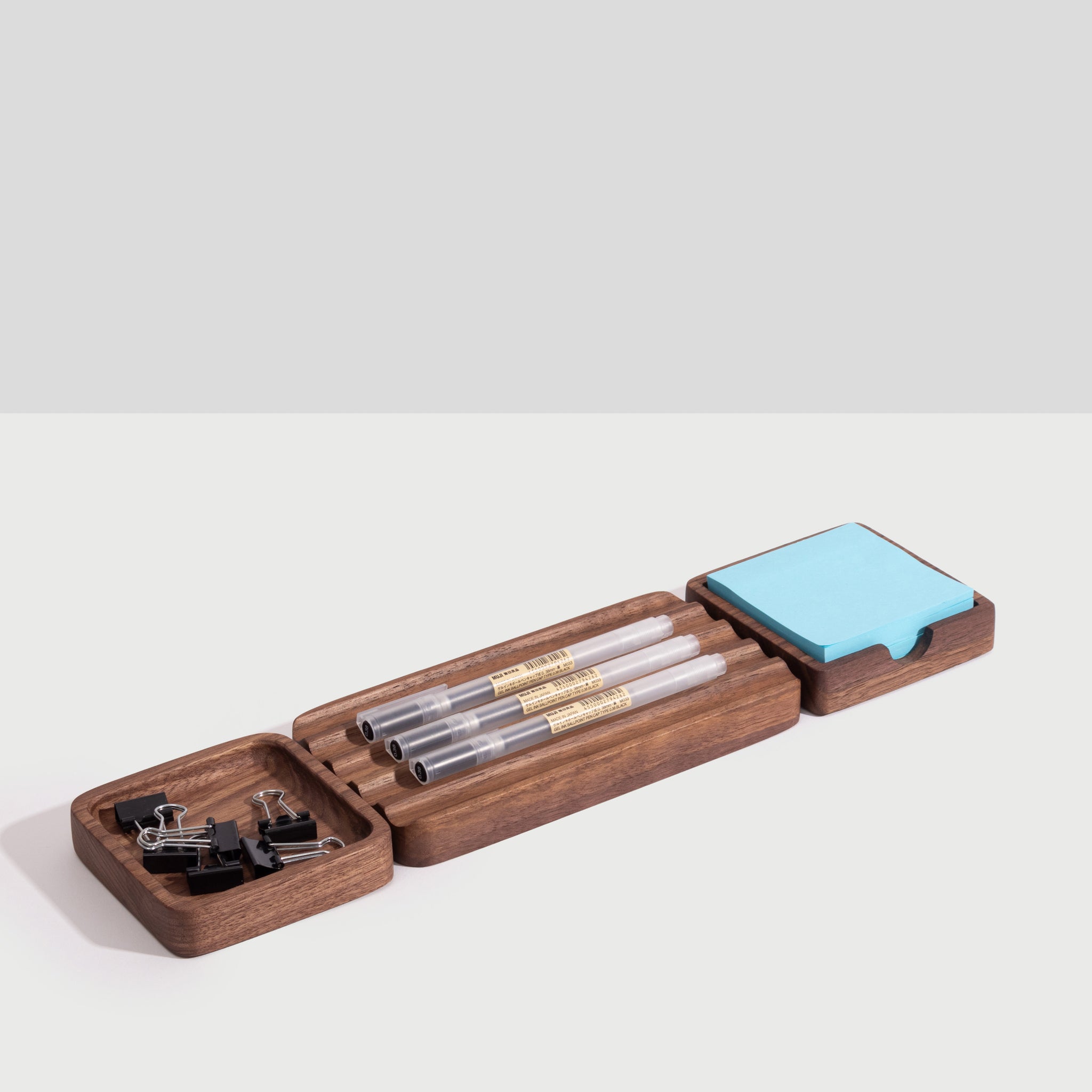 Essentials Organization Set - Modern Desk Organization in Walnut Wood