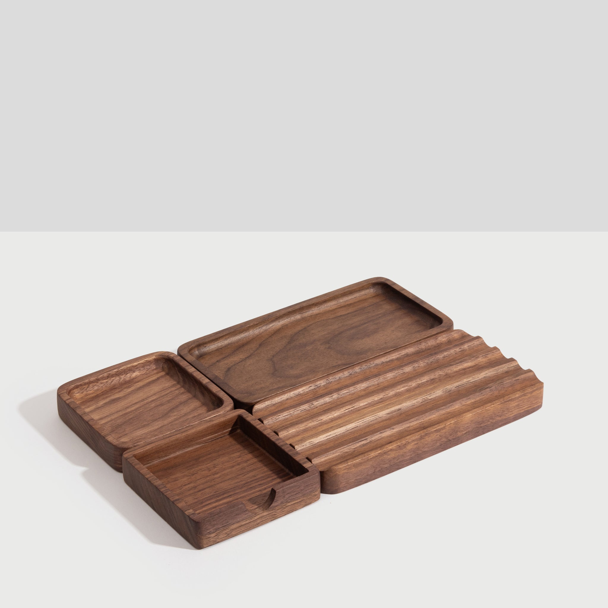 Essentials Premium Set - Modern Desk Organization Accessories in Walnut wood