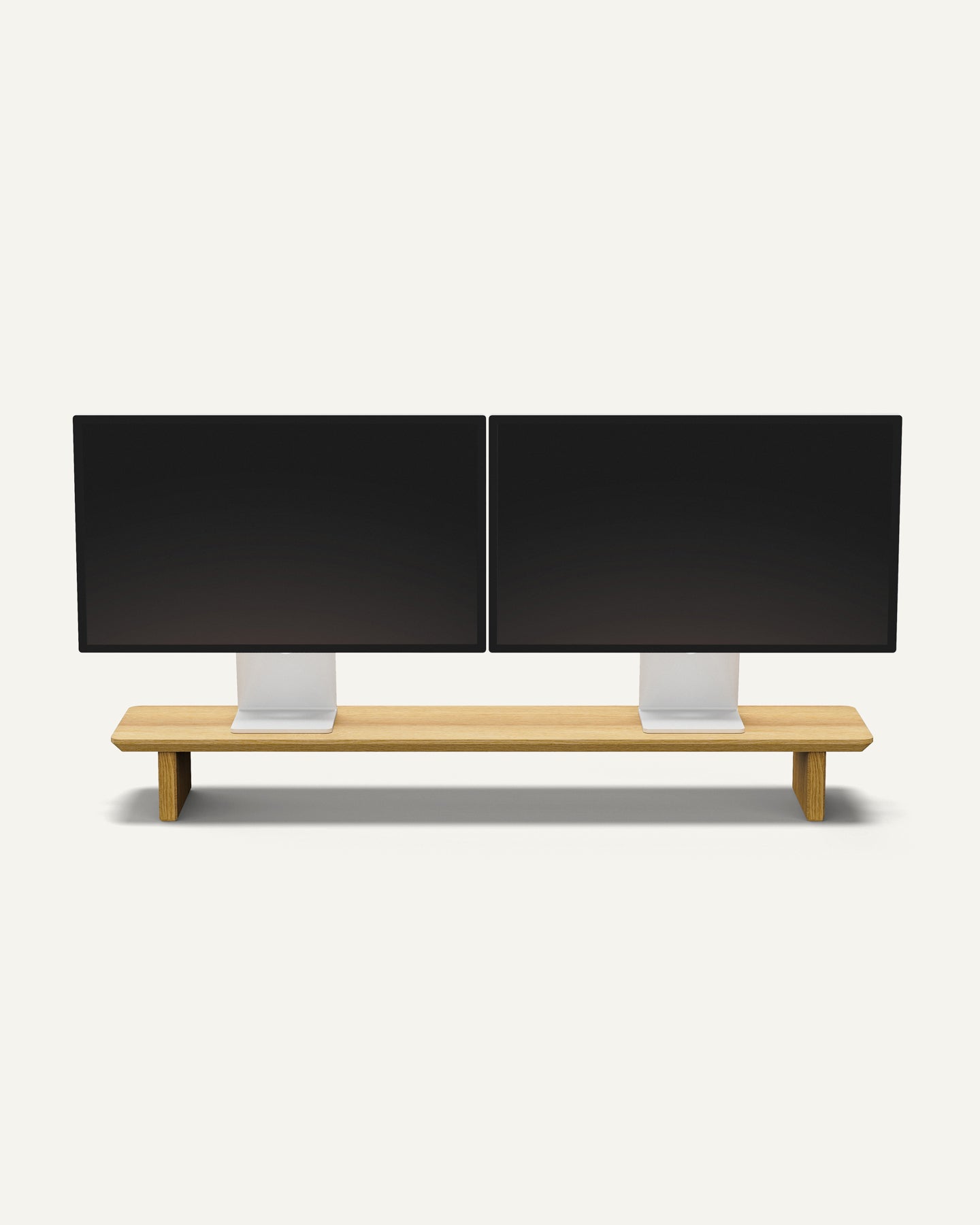 The Modhaus Desk Shelf / Monitor Riser in Oak. Hand crafted with premium wood.