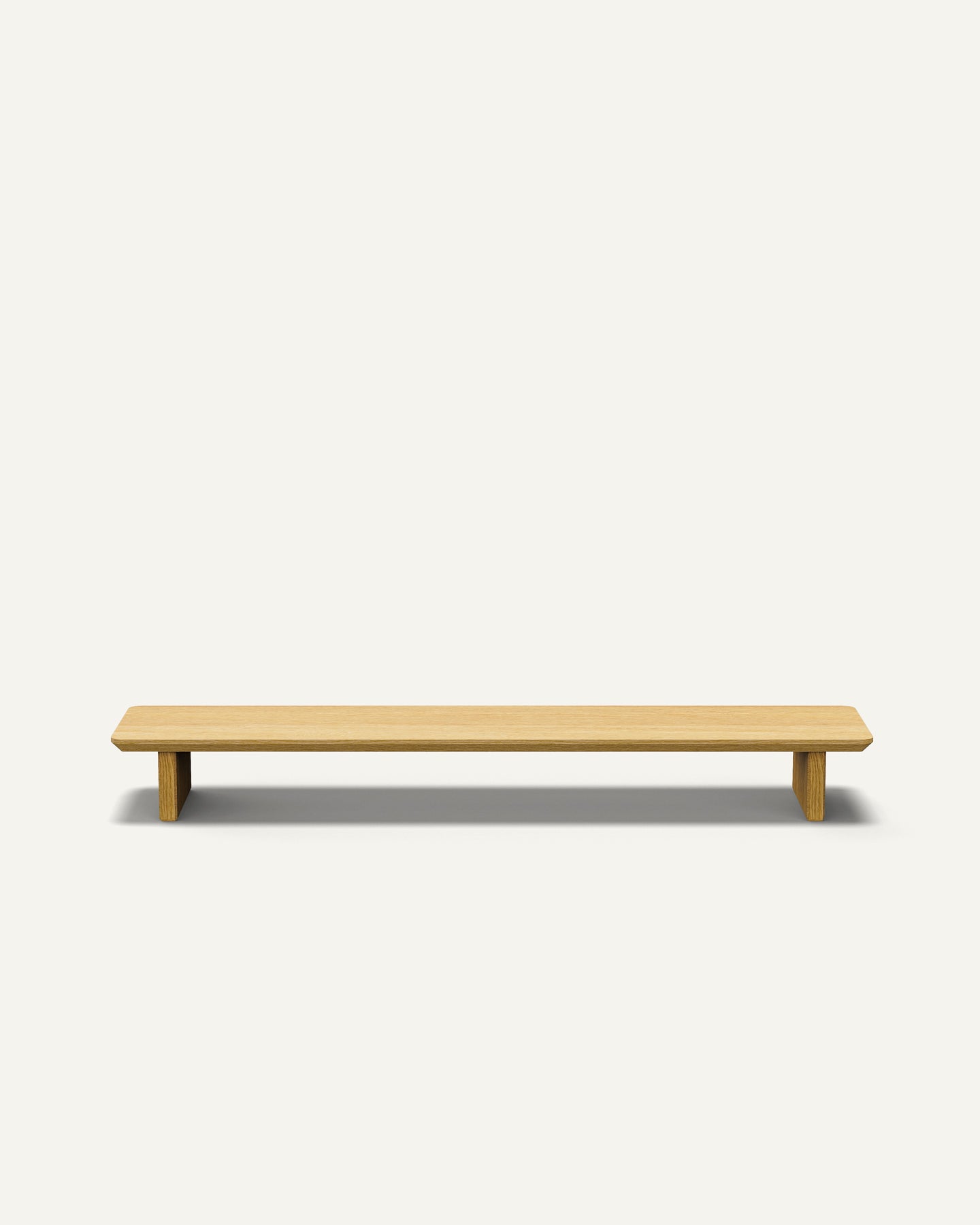 The Modhaus Desk Shelf / Monitor Riser in Oak. Hand crafted with premium wood.