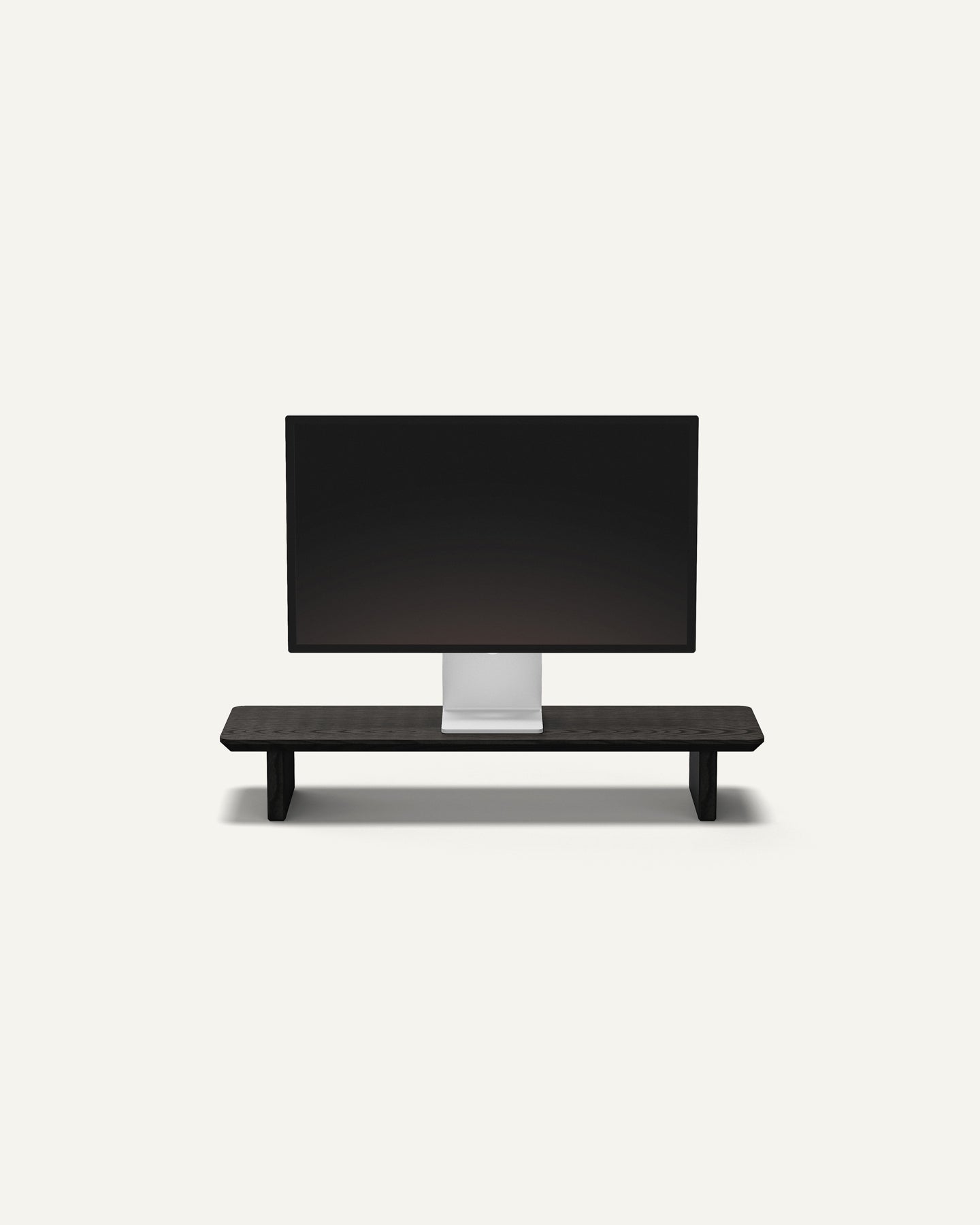 The Modhaus Desk Shelf / Monitor Riser in Black. Hand crafted with premium wood.