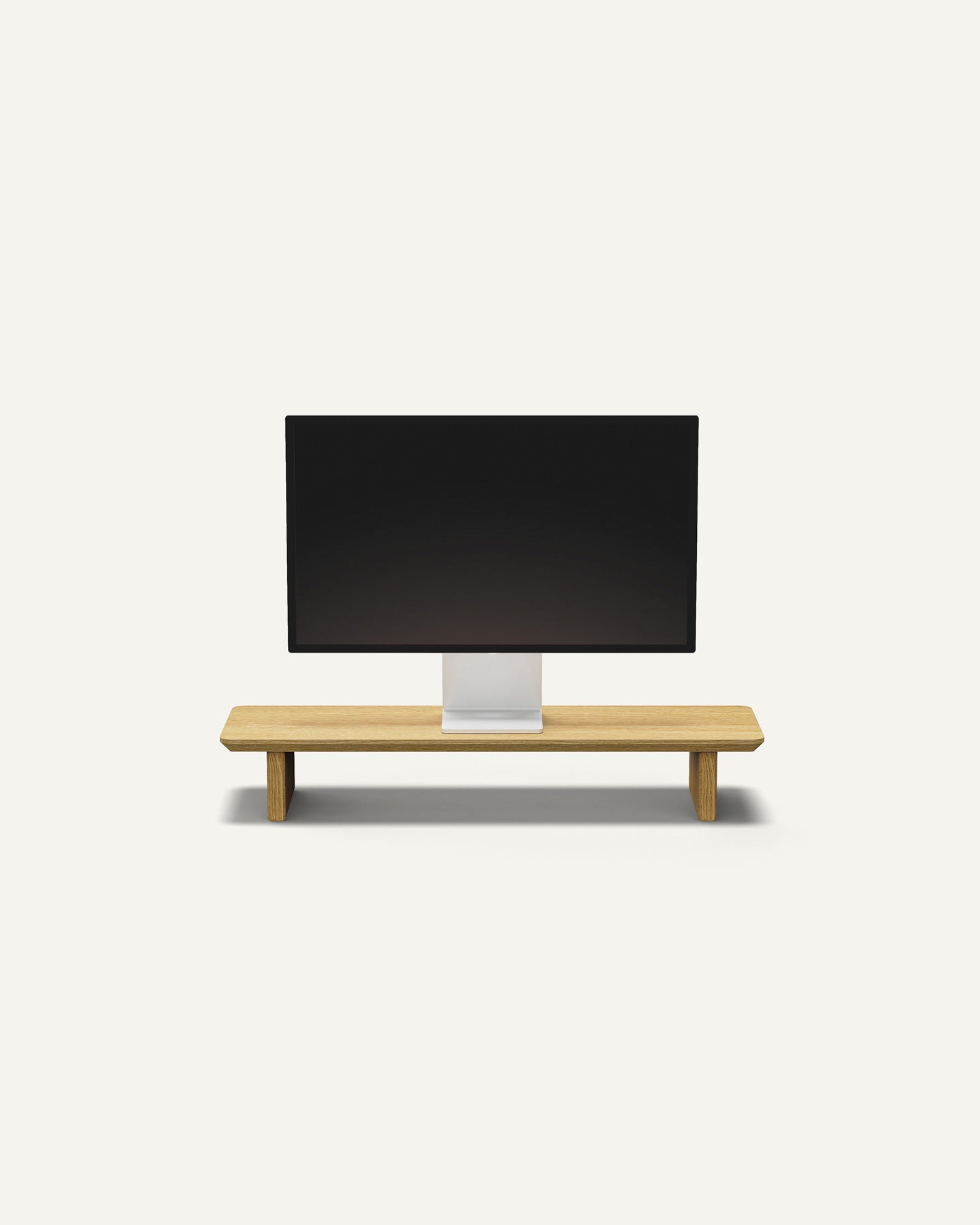 The Modhaus Desk Shelf / Monitor Riser in Oak. Hand crafted with premium wood.