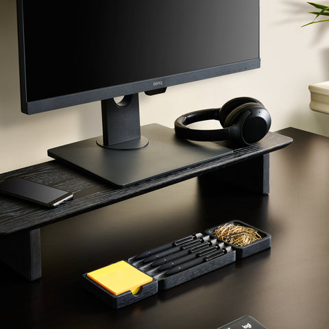 The Modhaus Essentials set of 3 desk organization trays in Black