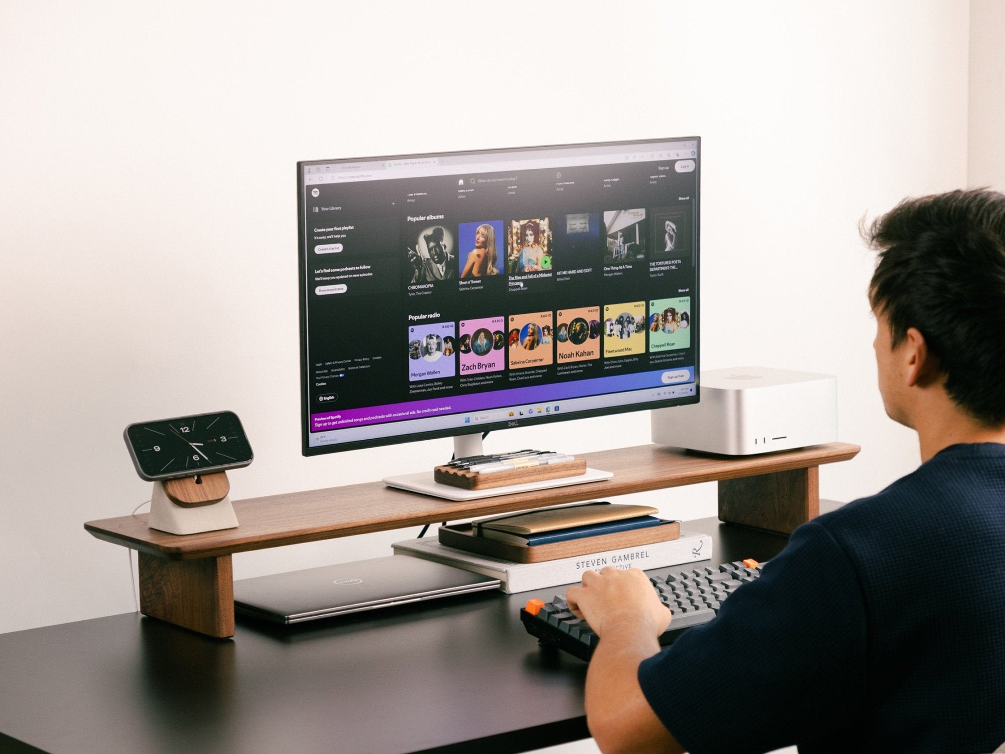 Modhaus desk setup in walnut