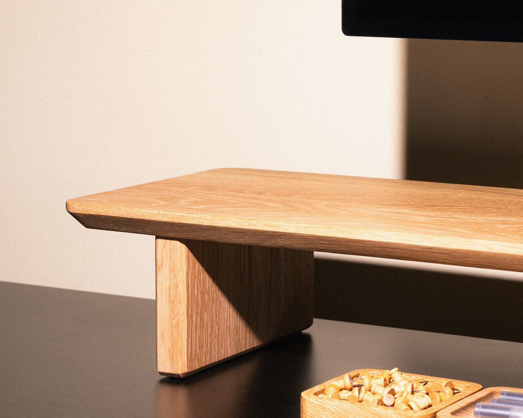 The Modhaus Desk Shelf and Monitor Riser in Oak