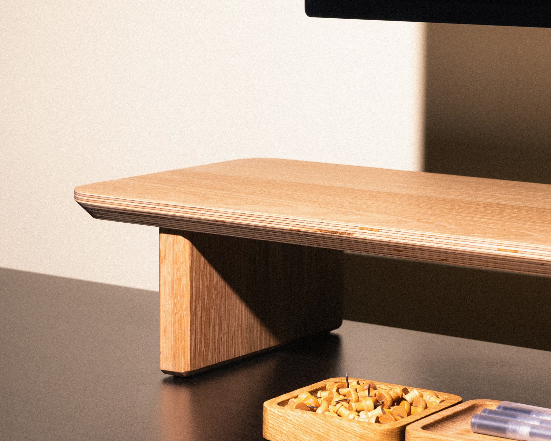 The Modhaus Desk Shelf and Monitor Riser in Oak