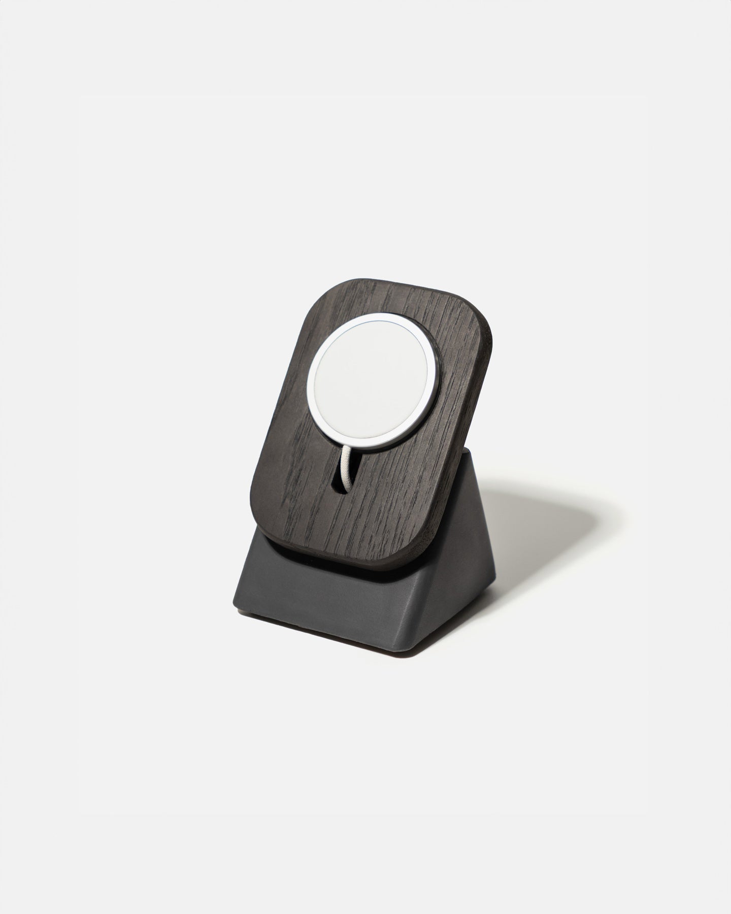 The Upright MagSafe Stand by Modhaus in aWood and Concrete design