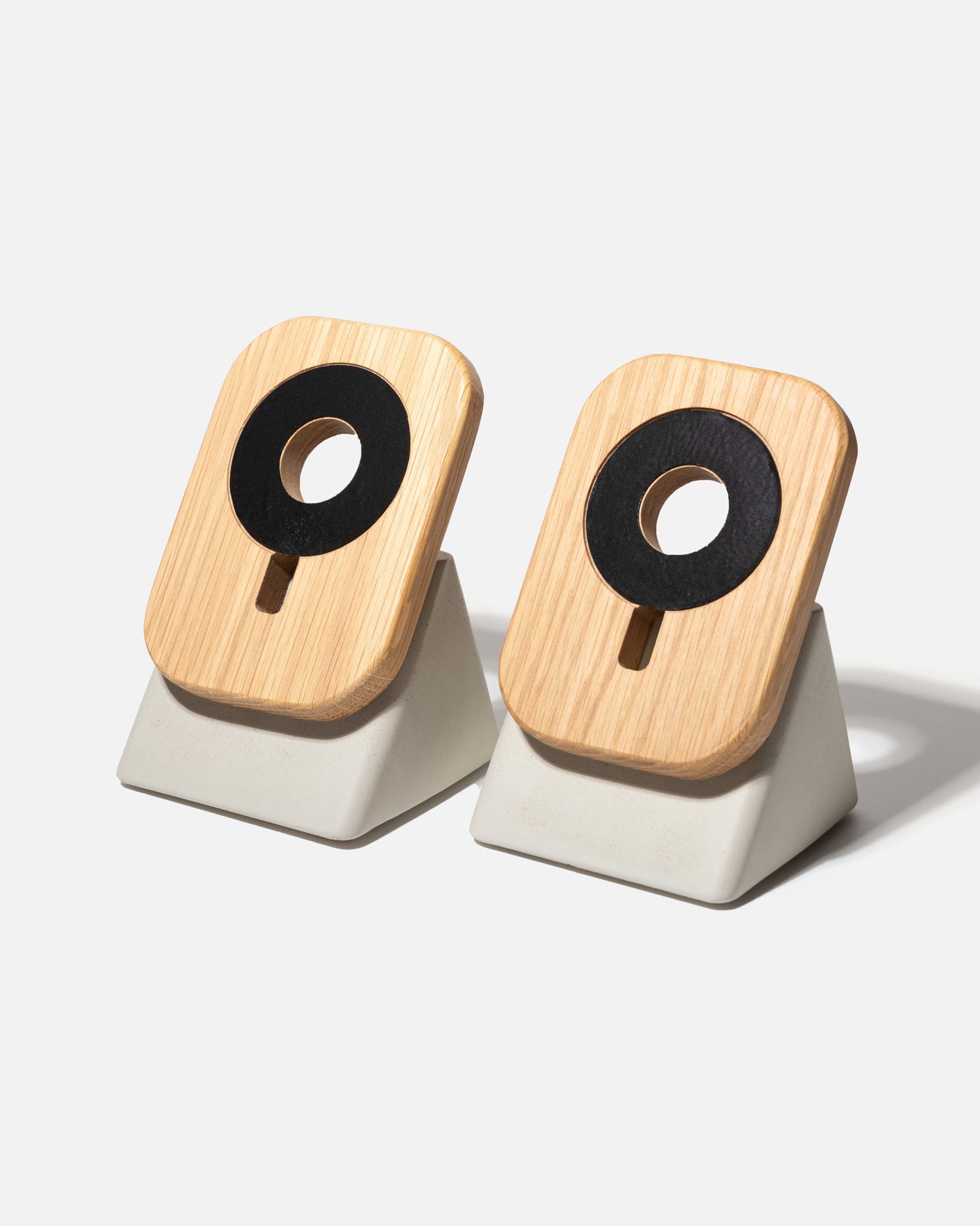 The Upright MagSafe Stand Bundle by Modhaus in a Wood and Concrete design