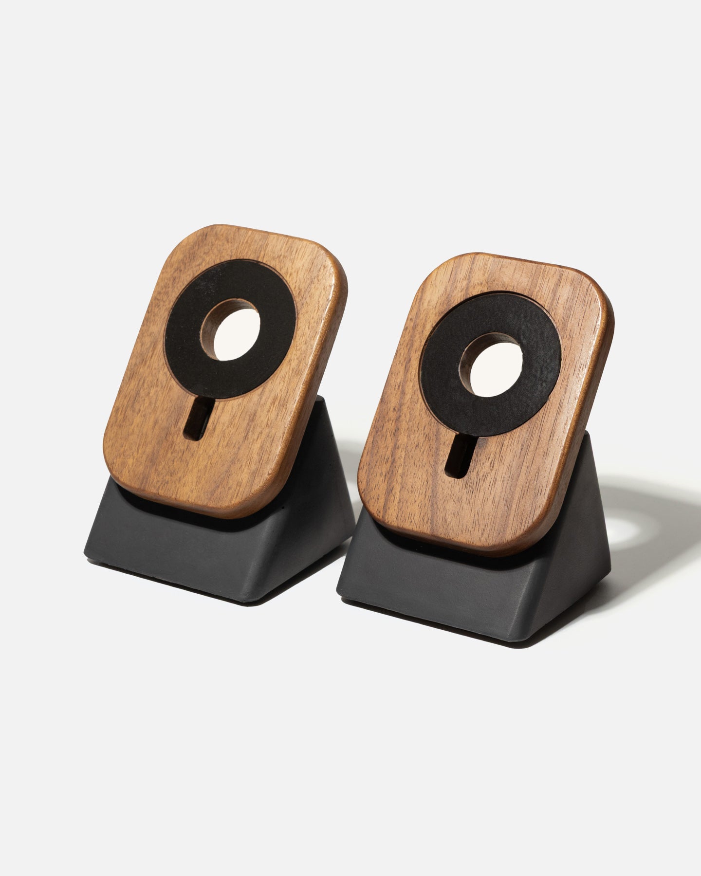 The Upright MagSafe Stand Bundle by Modhaus in a Wood and Concrete design