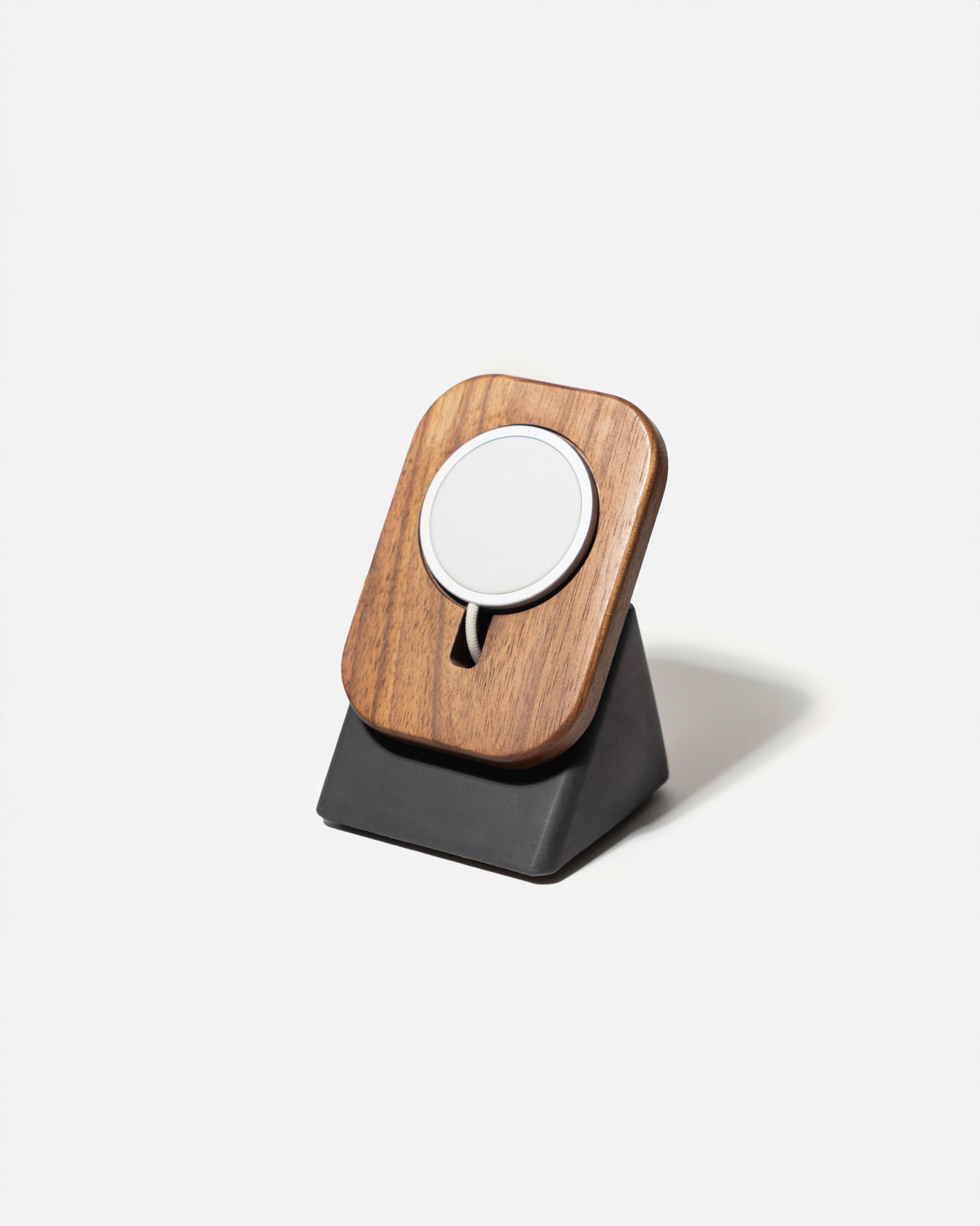 The Upright MagSafe Stand by Modhaus in aWood and Concrete design