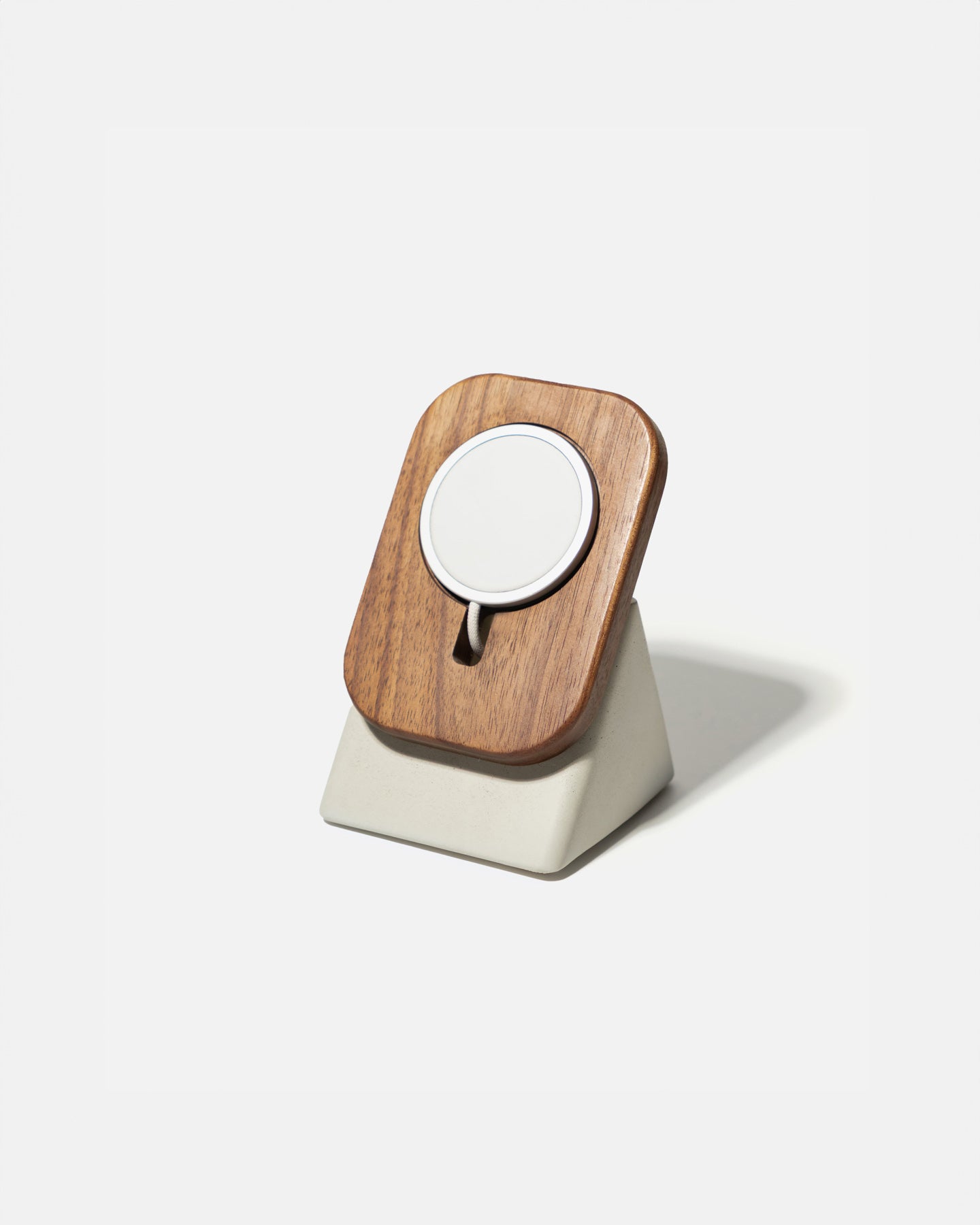 The Upright MagSafe Stand by Modhaus in aWood and Concrete design