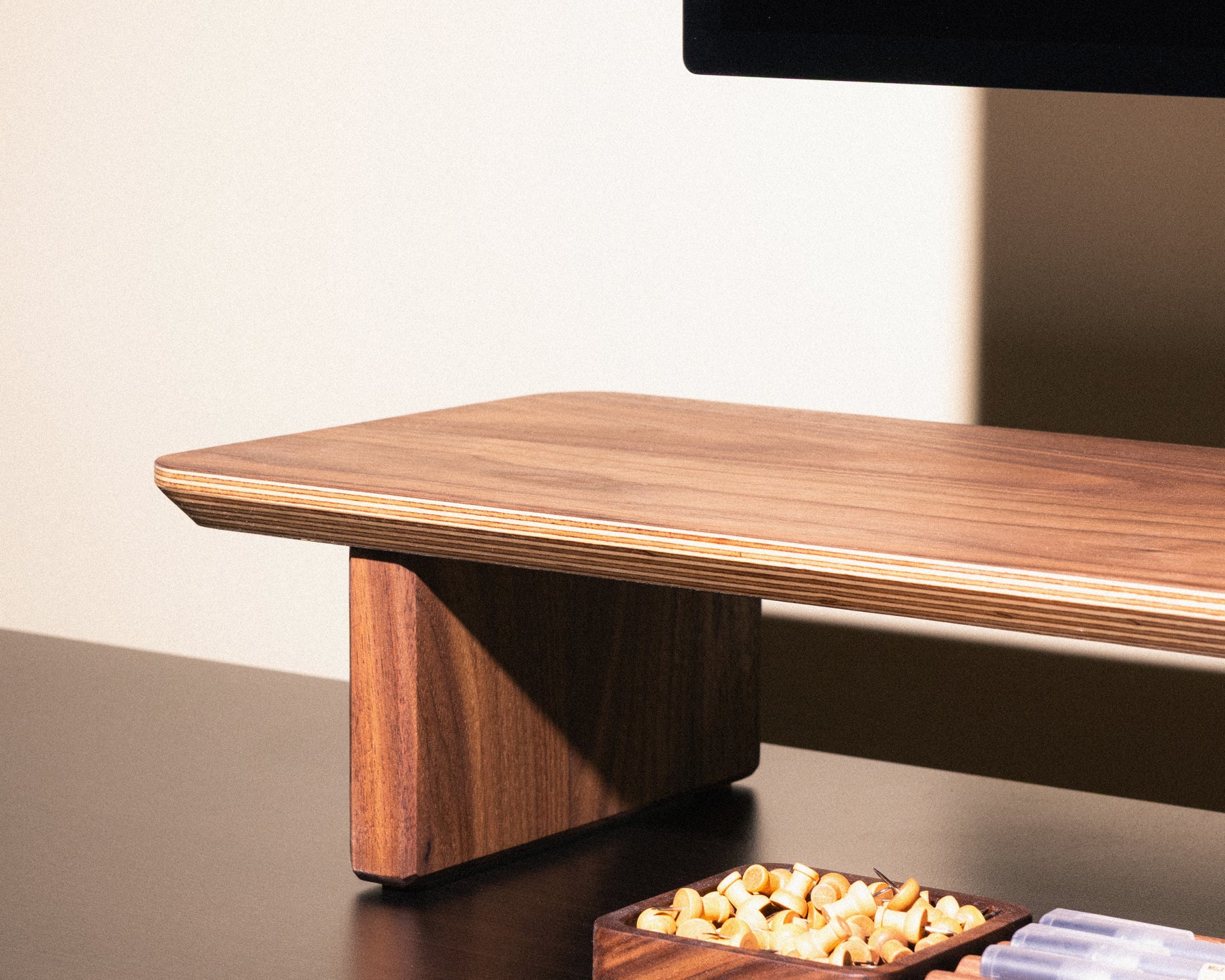 The Modhaus Desk Shelf and Monitor Riser in Walnut